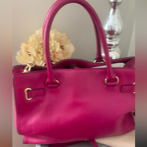 Michael Kors Fuchsia Leather Satchel - Picture 4 of 8